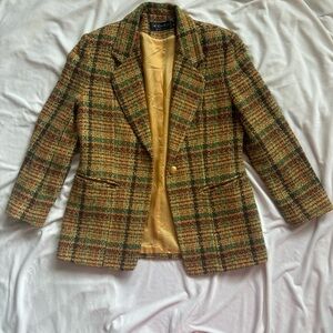 Ladyship Italian Collection Tweed Blazer Jacket Yellow